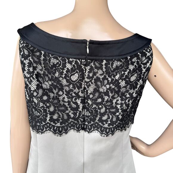 St. John Two-Tone Black & Gray Knit Sheath Dress Sz 14 Designer Evening Cocktail - Picture 10 of 12